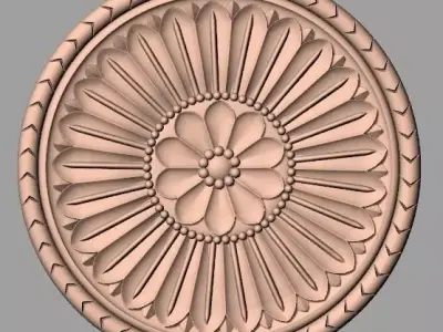 Furniture decoration round flower 3D STL model for CNC E920 3D model