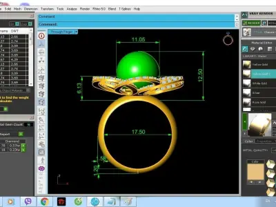 Floral Pearl Diamond Halo Ring for Women 1390 3D print model