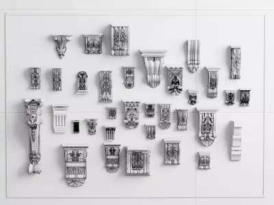 Luxury Classic Gold Ornament Collection - Corona - VRay - 3d Max 3D model