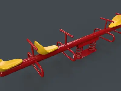 PBR Modular Outdoor See Saw Playground B Low-poly 3D model