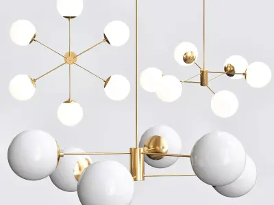 Satin Brass Nyla 6 3D model
