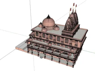 Architecture-Religion-God-Culture-Temple-0266 indian temple w... 3D model