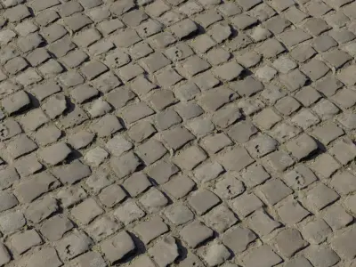 Weathered Cobblestone Street With Sand Texture