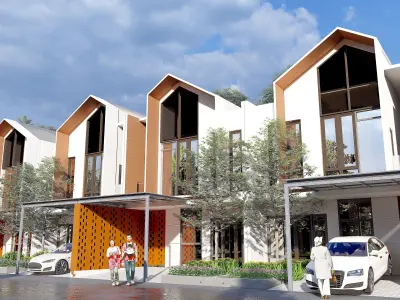 Modern Compact House 7 x 10 Full 3D  Skp Lumion and DWG File 3D model