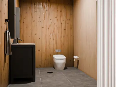 Wooden Villa scene 3D model