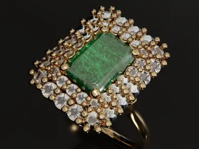 Mughal Emerald Ring 3D model