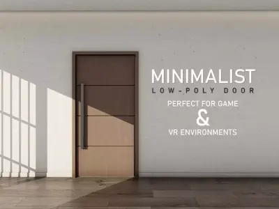 Minimalist Low-Poly Door Perfect for Game VR Environments Door 1 Low-poly 3D model