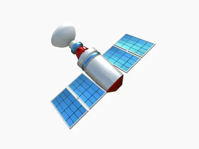 Satellite D09 USA - SciFi Space Design Low-poly 3D model