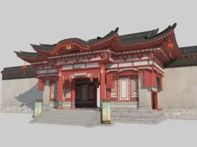 Second Gatehouse of Ancient Asian Architecture 3D model