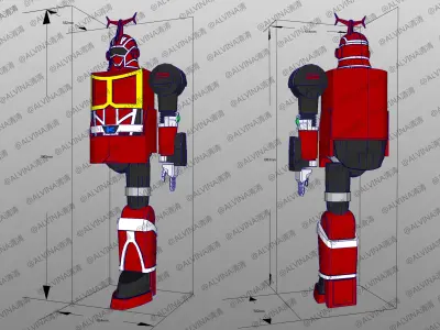 B-Robo Kabutack Super Transform Form Cosplay Pepakura Foam Full Low-poly 3D model