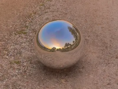 HDR RURAL DIRT ROAD AT SUNSET Low-poly 3D model