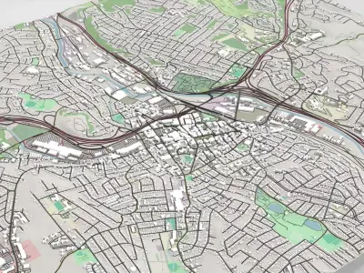 Cityscape Waterbury Connecticut United States 3D model