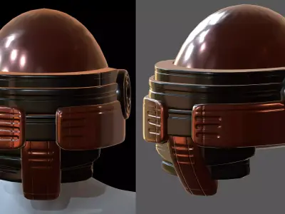 Gas mask helmet 3d model scifi Low-poly  Low-poly 3D model 389