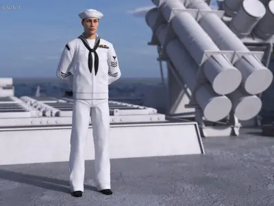  US Navy Sailor Standing Pose 