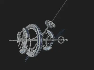 Amadeus SS Spaceship 3D Model Low-poly 3D model