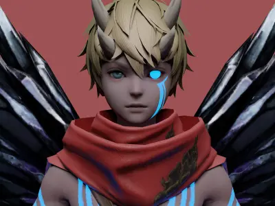 Demon Rebel Stylized 3D Character Model 3D model