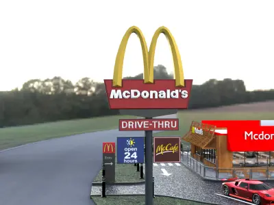 McDonald Restaurant High-Quality 3D Model 3D model