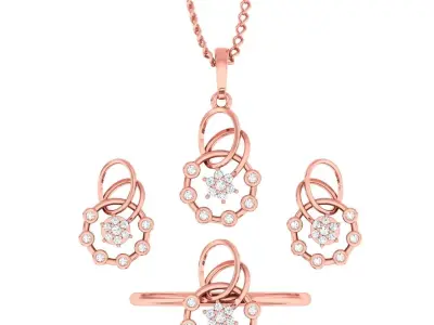 Ring Earrings Pendant Combo 3D print model