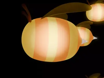 Indirect lighting of round bees 3D model