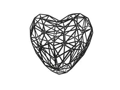 Stylish Heart V2 008 Low-poly 3D model