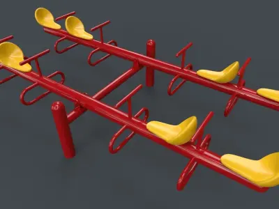 PBR Modular Outdoor See Saw Playground D Low-poly 3D model