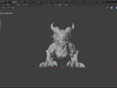 Monster Sci-fi Dragon for your games and animation Low-poly 3D model
