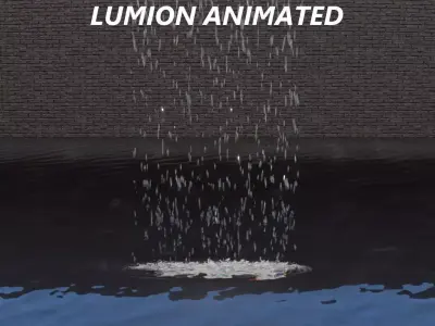 Lumion fountain - animated Low-poly 3D model