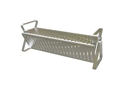 Outdoor Steel Bench Rib Design 3D model