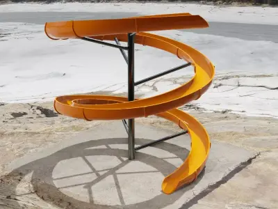 Water Slide Low-poly 3D model 4