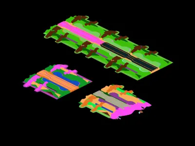 Mining field - maglev transport track 01 3D model