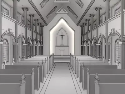 Church Interior 06 3D model