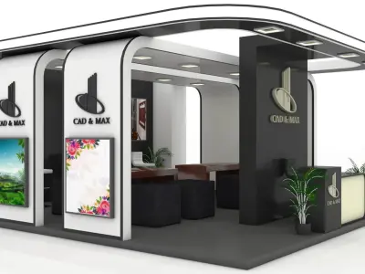 Metallic Exhibition Stall 3D Model  3D model