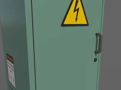 PBR Electric Box Green V2 Low-poly 3D model