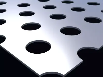 Perforated panel with 23 percent opening 25O97 3D model