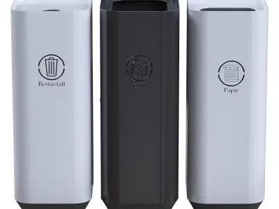 Trash Can Low-poly 3D model