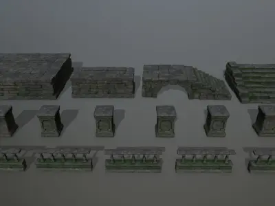 old ruins Low-poly 3D model