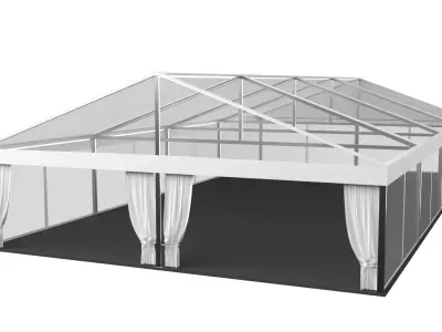 Transparent Marquee wedding tent Low-poly 3D model