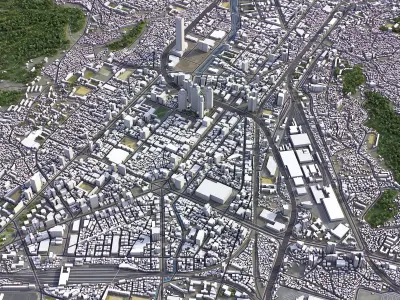 Busan - City 3D Model Low-poly 3D model