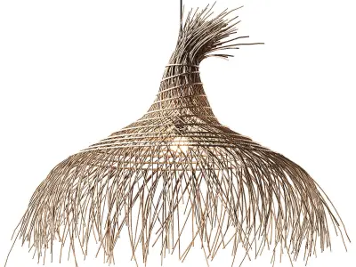 Modern Rattan Hat Pendant 3D model