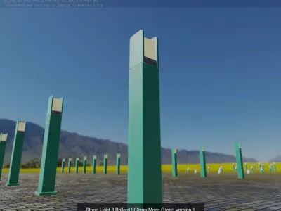 Street Light 8 Bollard Moss Green Version 3D Model Pack