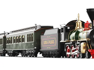  Full Detailed Locomotive Steam Train 
