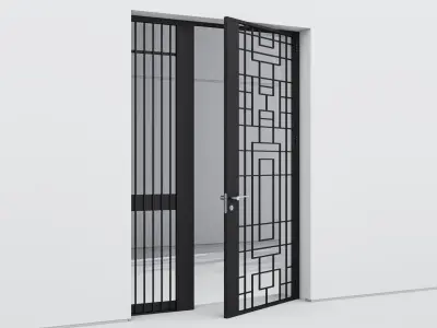 Aluminium door 312 3D model
