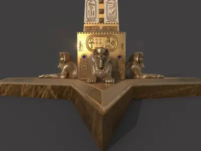  Ancient Egypt Lion Obelisk 3d Model 3D model