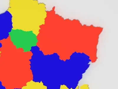 Map of France Low-poly 3D model