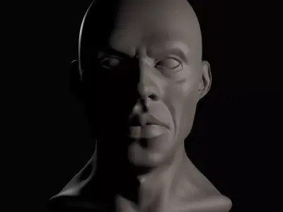 Artist Mannequin Head Exaggerated Features 3D model