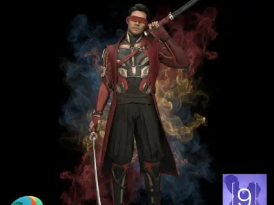 Blind Rohnin Character and Outfit for Genesis 9