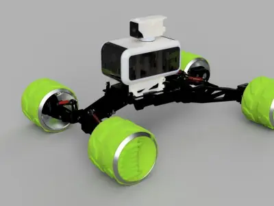 Sci-fi rover Low-poly 3D model