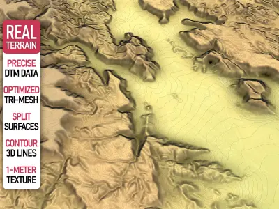 AlUla - Topography Terrain Low-poly 3D model