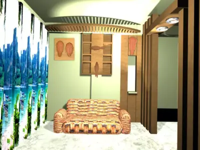 Living room decoration 02 Low-poly 3D model