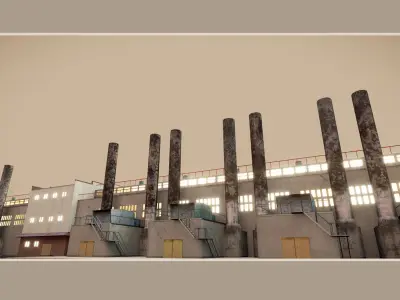 Factory 02 Low-poly 3D model
